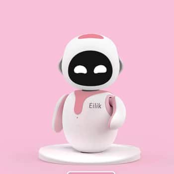 pink robot standing