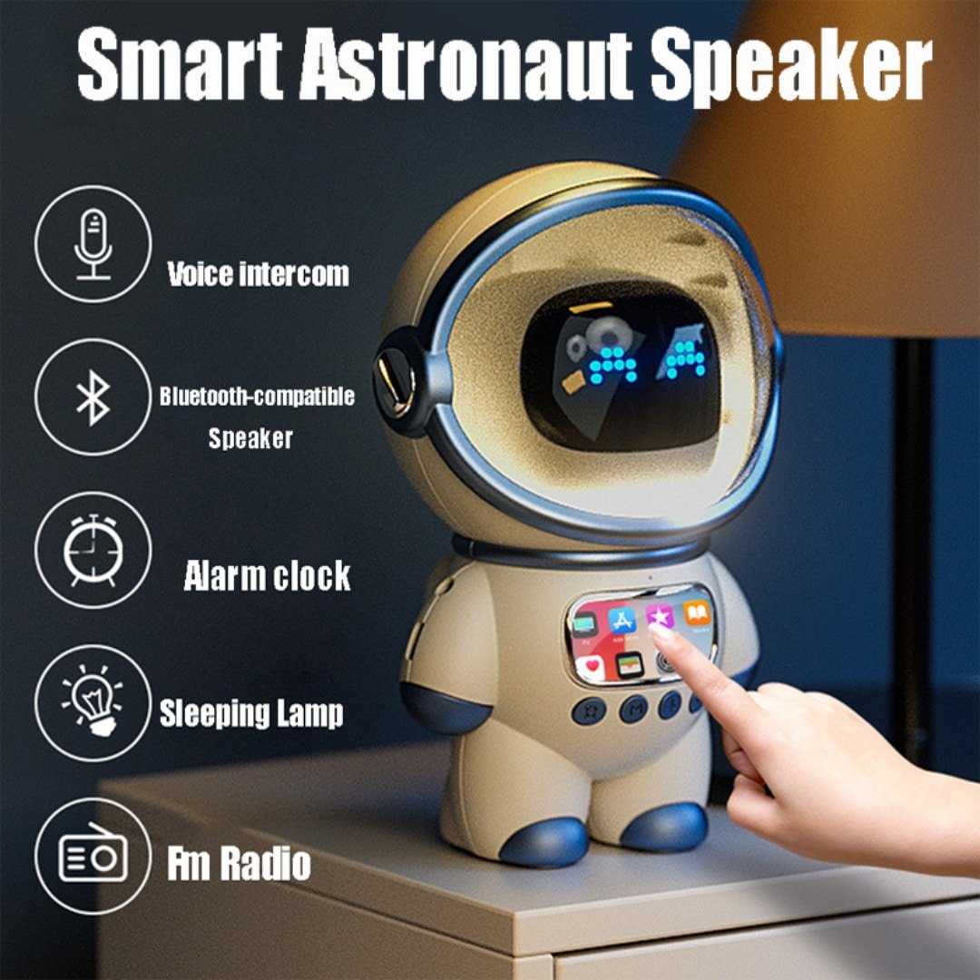 ลำโพงไร้สายขนาดเล็กอัจฉริยะ Minimality Smart Astronaut Speaker AI Robot พร้อมฟังก์ชันนาฬิกาปลุก ไฟกลางคืน - Image 2